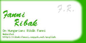 fanni ribak business card